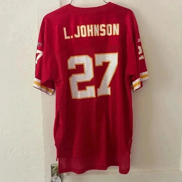 L. Johnson Kansas City chiefs football jersey youth size XL vintage - Picture 6 of 7